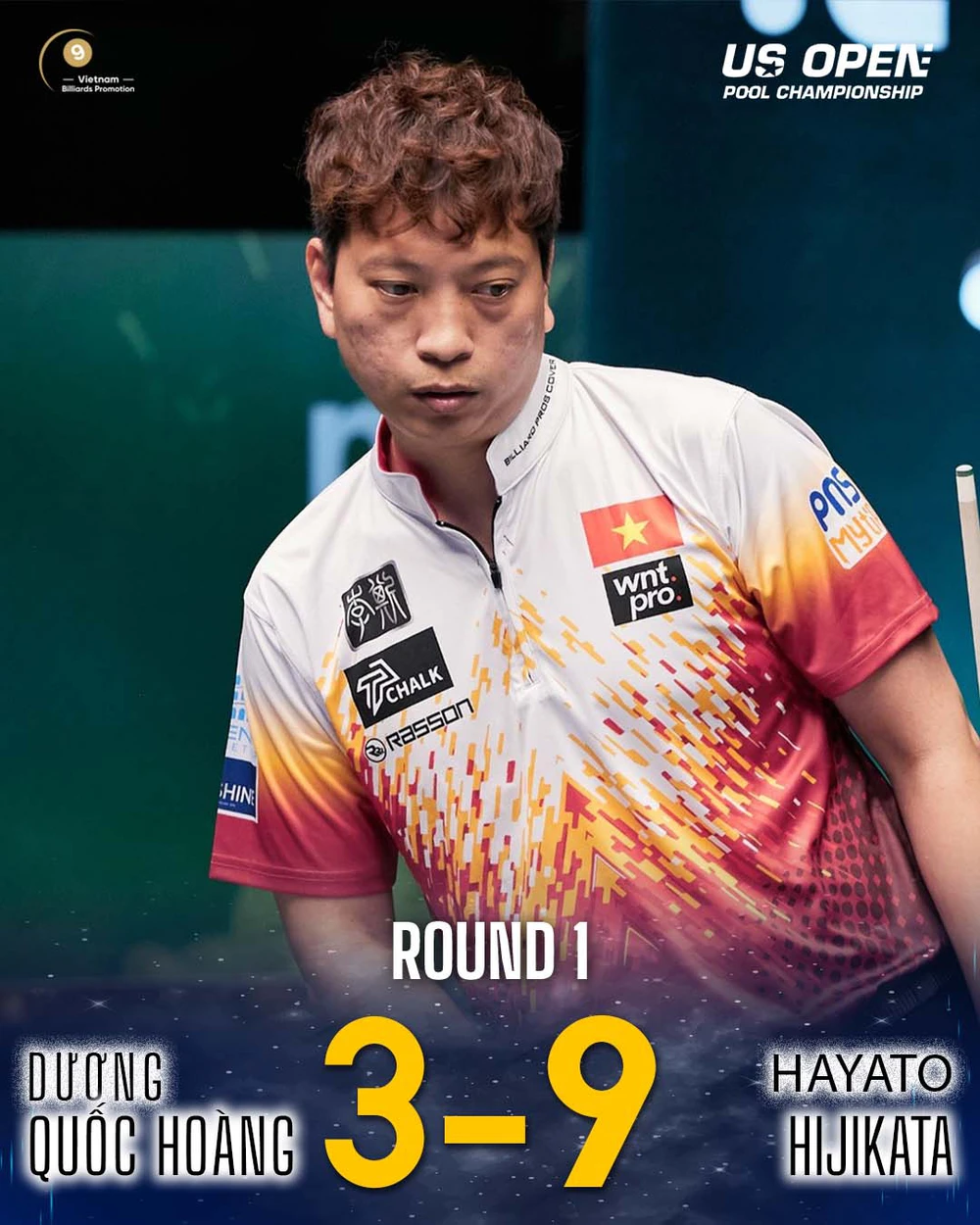 Dương Quốc Hoàng nhận thất bại trước cơ thủ Nhật Bản ở US Open 2025 - Ảnh 1.
