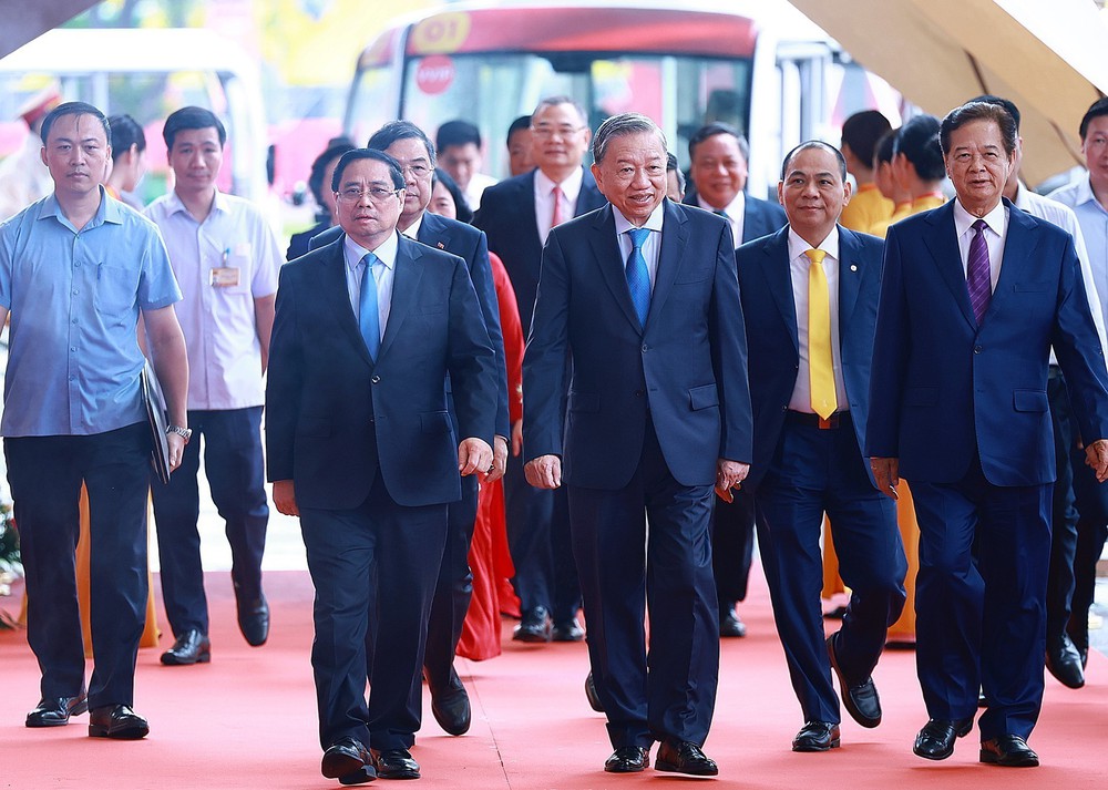 Tổng Bí thư và Thủ tướng dự Lễ khánh thành, khởi công các dự án, công trình chào mừng 80 năm Quốc khánh 2/9 - Ảnh 1.