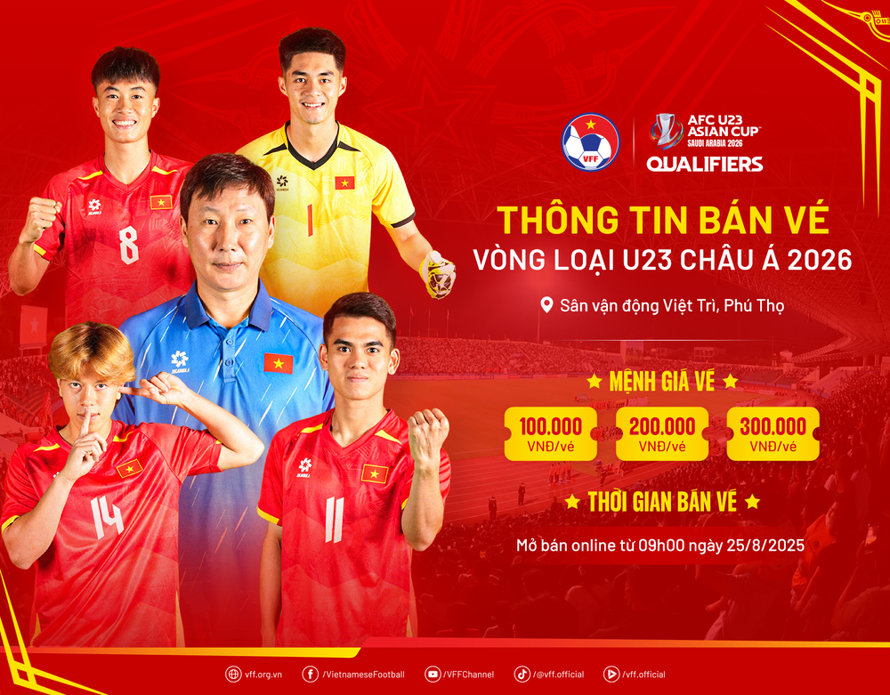 Vé xem U23 Việt Nam đá vòng loại U23 châu Á đắt nhất 300.000 đồng - Ảnh 1.