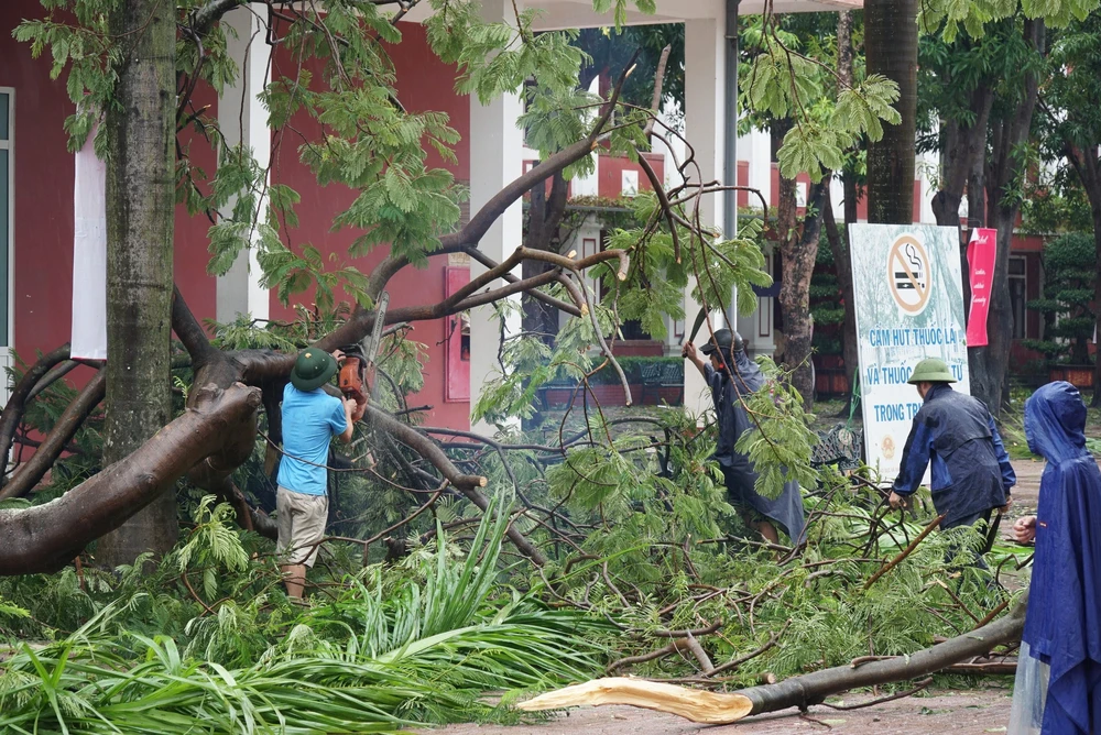 Nhiều trường học ở Nghệ An tan hoang sau bão số 5 - Ảnh 13.