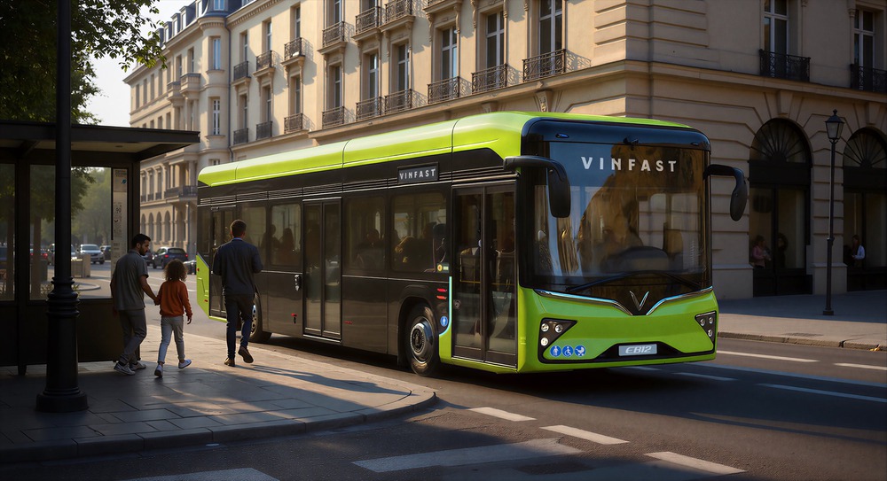 VinFast ra mắt xe bus điện tại châu Âu - Ảnh 1.