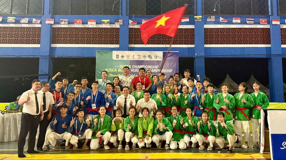 Kurash Việt Nam về nhất giải vô địch và vô địch bãi biển Đông Nam Á 2025 - Ảnh 1.