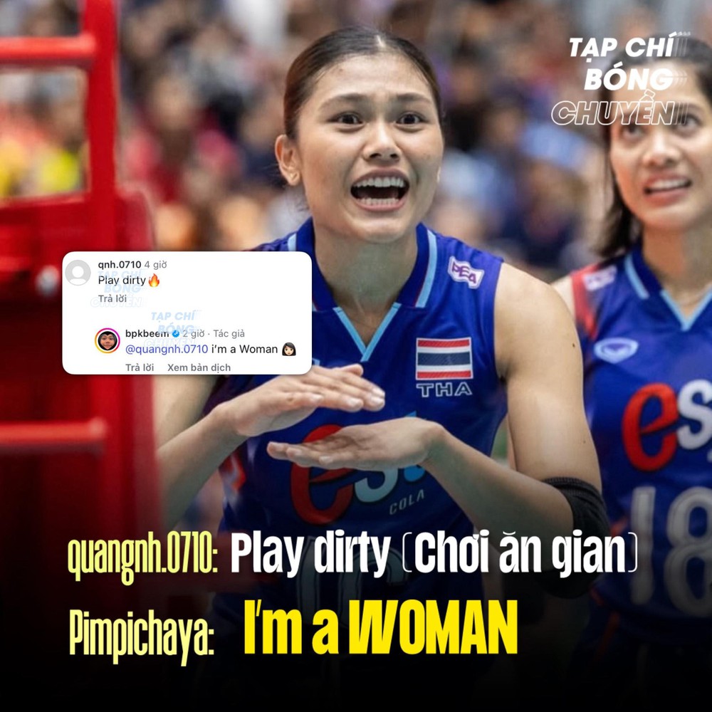 CĐV Việt Nam chỉ trích Pimpichaya và đối chuyền của tuyển Thái Lan đáp lại trên mạng xã hội CĐV Việt Nam chỉ trích Pimpichaya và đối chuyền của tuyển Thái Lan đáp lại trên mạng xã hội