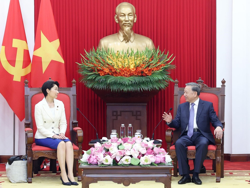 Tổng Bí thư Tô Lâm tiếp Chủ tịch Liên minh nghị sĩ hữu nghị Nhật - Việt - Ảnh 4.