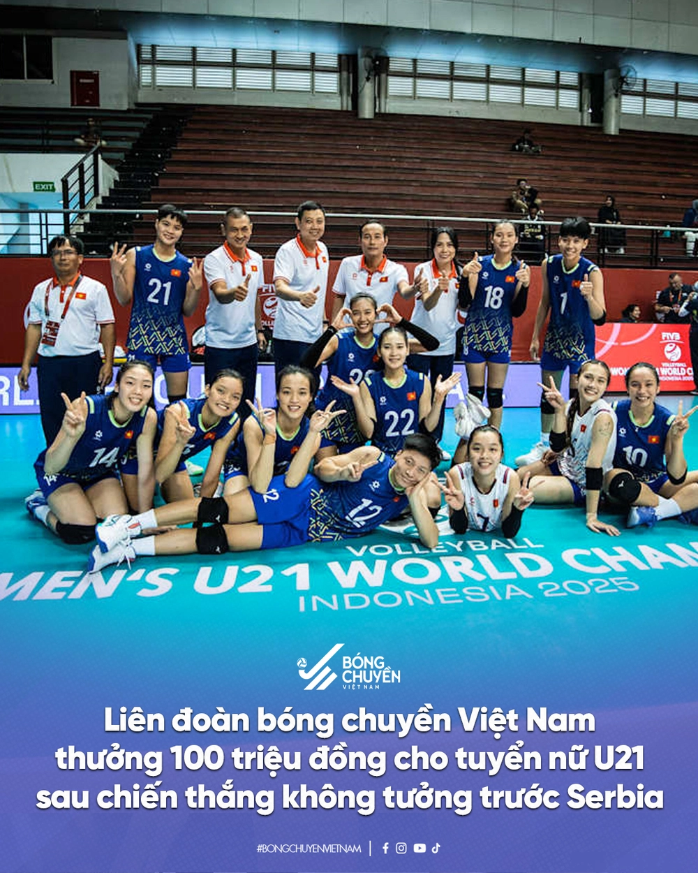 Tuyển bóng chuyền Việt Nam nhận thưởng sau khi thắng  đội châu Âu 2 lần á quân thế giới - Ảnh 1.