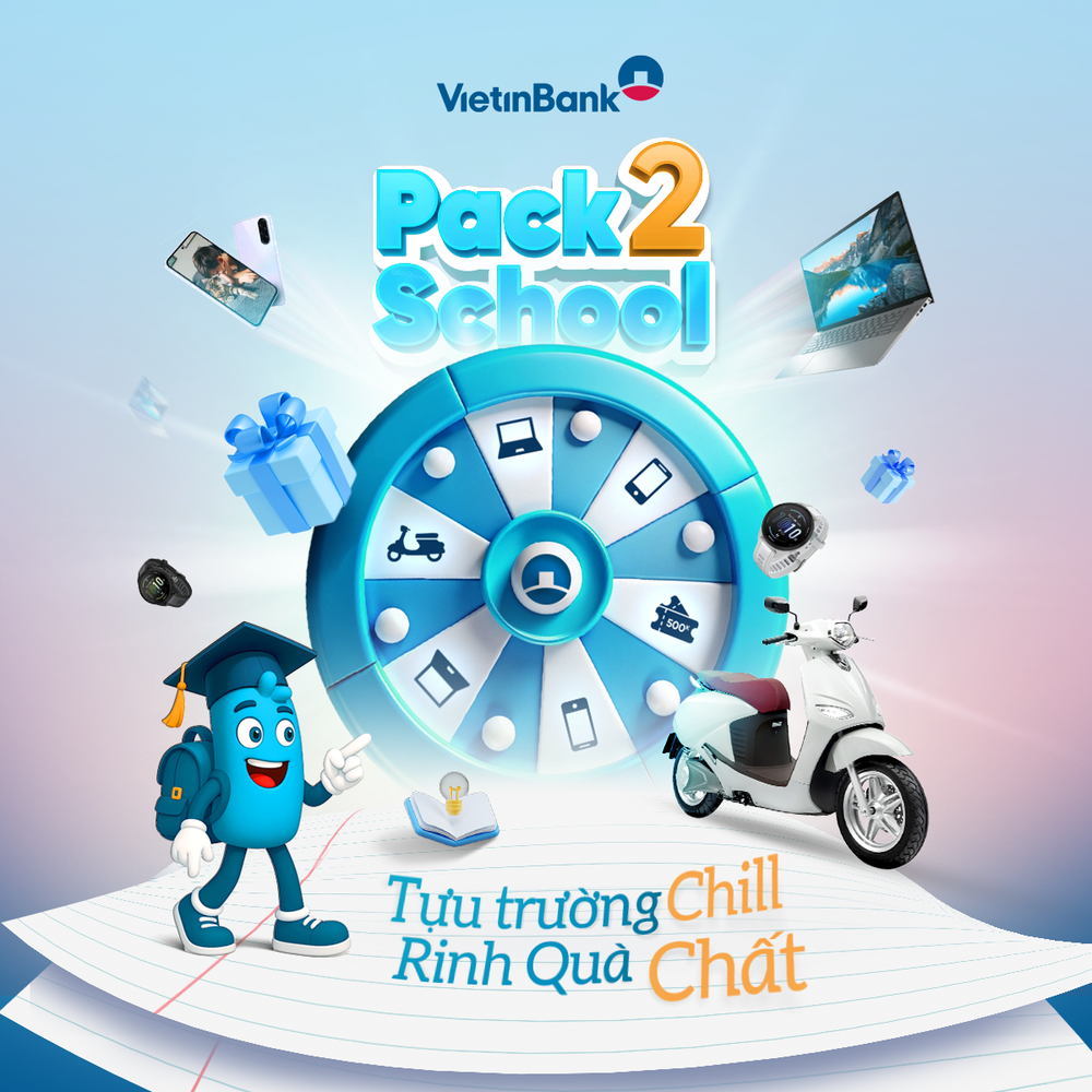VietinBank tung ưu đãi lớn &quot;Pack2School&quot; mùa tựu trường: Hàng trăm quà tặng công nghệ, giải Đặc biệt là xe máy điện VinFast - Ảnh 2.