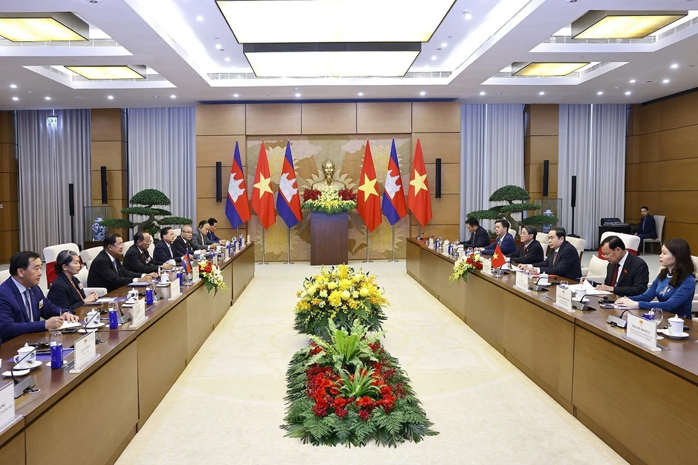 Chủ tịch Quốc hội Trần Thanh Mẫn hội kiến Chủ tịch Đảng Nhân dân Campuchia, Chủ tịch Thượng viện Campuchia Hun Sen - Ảnh 3.