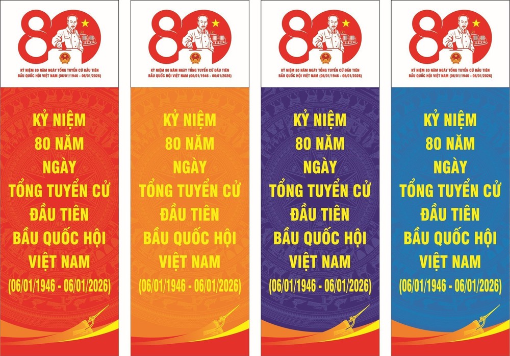 Mẫu biểu trưng chính thức Kỷ niệm 80 năm Ngày Tổng tuyển cử đầu tiên bầu Quốc hội Việt Nam - Ảnh 5.