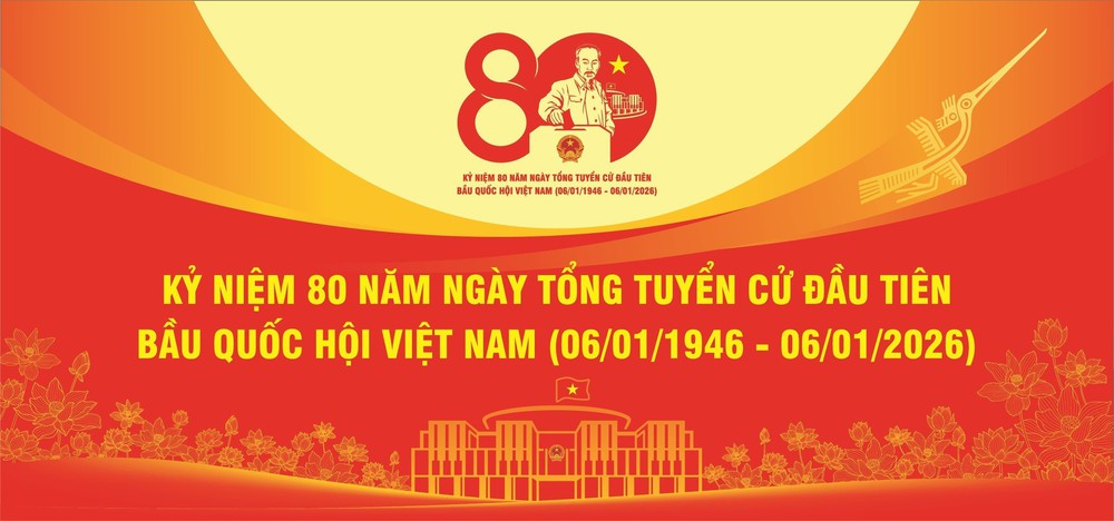 Mẫu biểu trưng chính thức Kỷ niệm 80 năm Ngày Tổng tuyển cử đầu tiên bầu Quốc hội Việt Nam - Ảnh 3.
