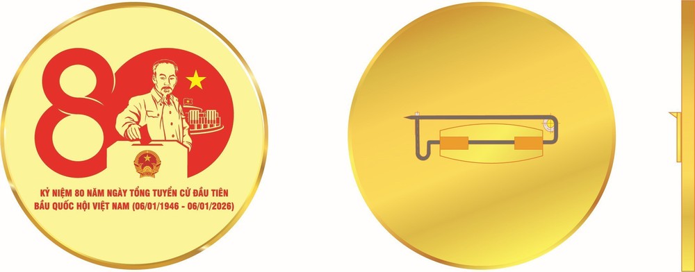 Mẫu biểu trưng chính thức Kỷ niệm 80 năm Ngày Tổng tuyển cử đầu tiên bầu Quốc hội Việt Nam - Ảnh 4.