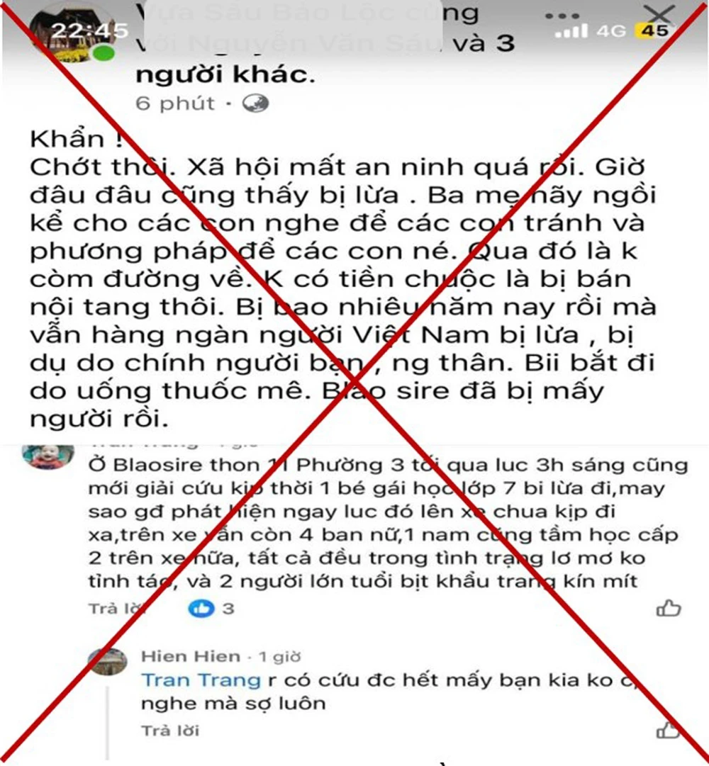 Thông tin vụ “giải cứu nữ sinh bị chuốc thuốc lừa lên xe” trên mạng xã hội là sai sự thật - Ảnh 1.
