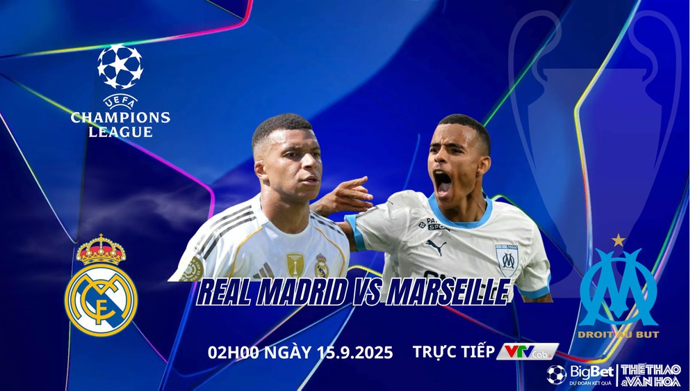 Nhận định, soi tỷ lệ Real Madrid vs Marseille 22h00 ngày 17/9, vòng phân hạng UEFA Champions League - Ảnh 1.