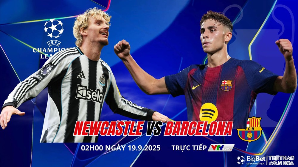 Nhận Định, Soi Tỷ Lệ Newcastle Vs Barcelona 02H00 Ngày 19/9, Vòng Phân Hạng Cúp C1 Châu Âu - Ảnh 1. Nhận Định, Soi Tỷ Lệ Newcastle Vs Barcelona 02H00 Ngày 19/9, Vòng Phân Hạng Cúp C1 Châu Âu - Ảnh 1.