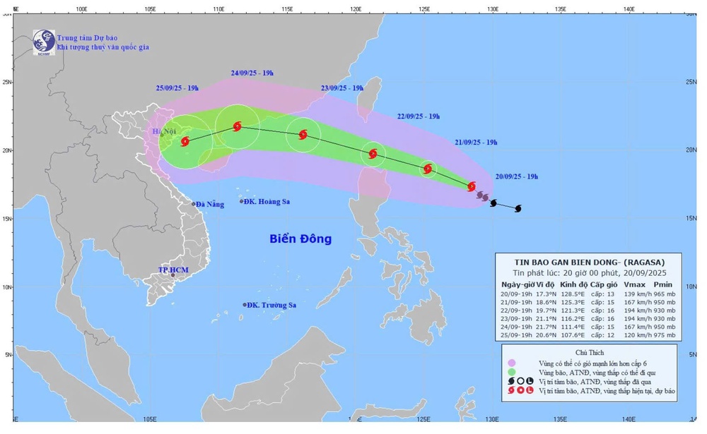 Cảnh báo cấp độ rủi ro thiên tai do bão RAGASA cấp 4 - cấp rất nguy hiểm - Ảnh 1.