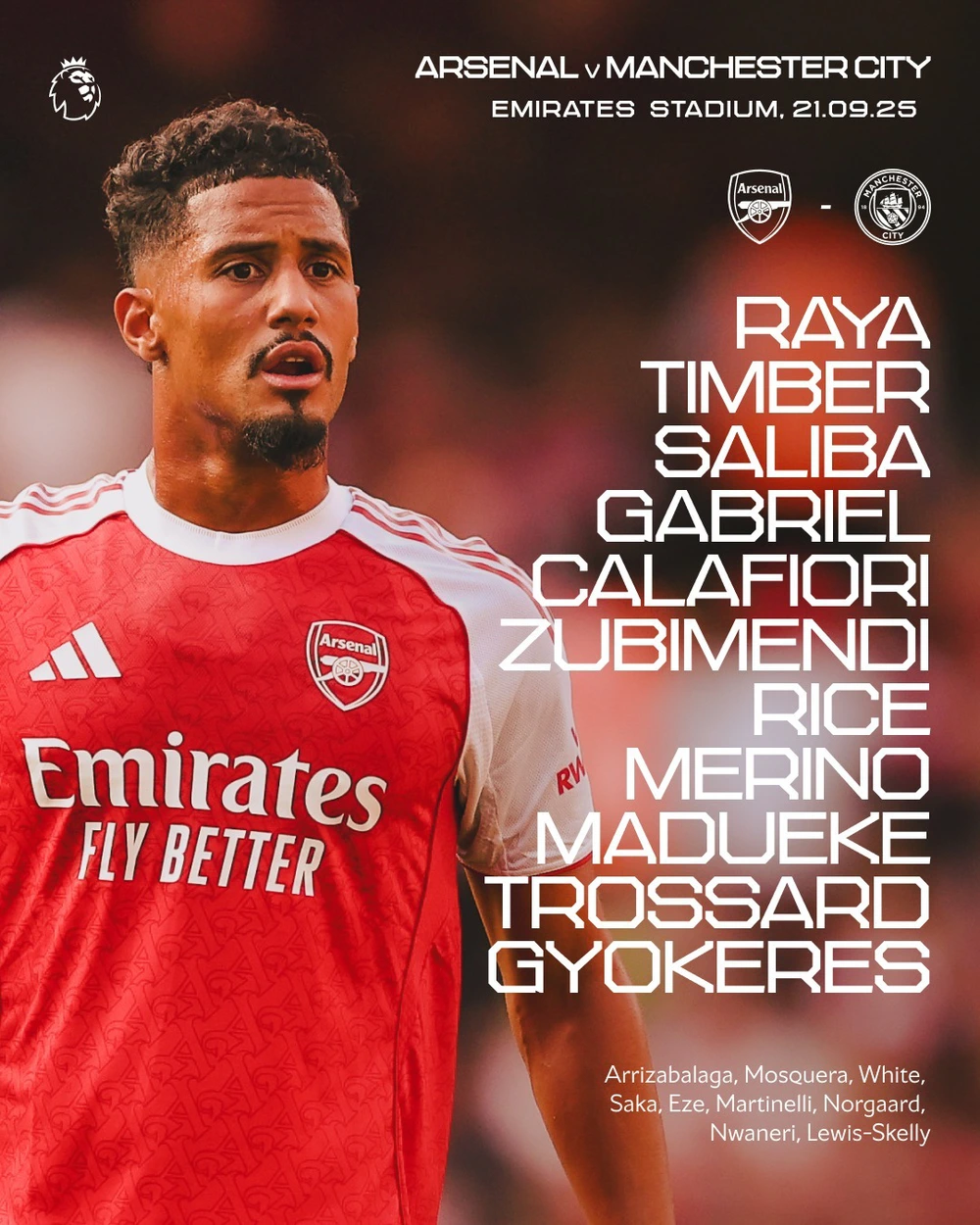 TRỰC TIẾP bóng đá Arsenal vs Man City: Saliba trở lại đội hình xuất phát - Ảnh 2.