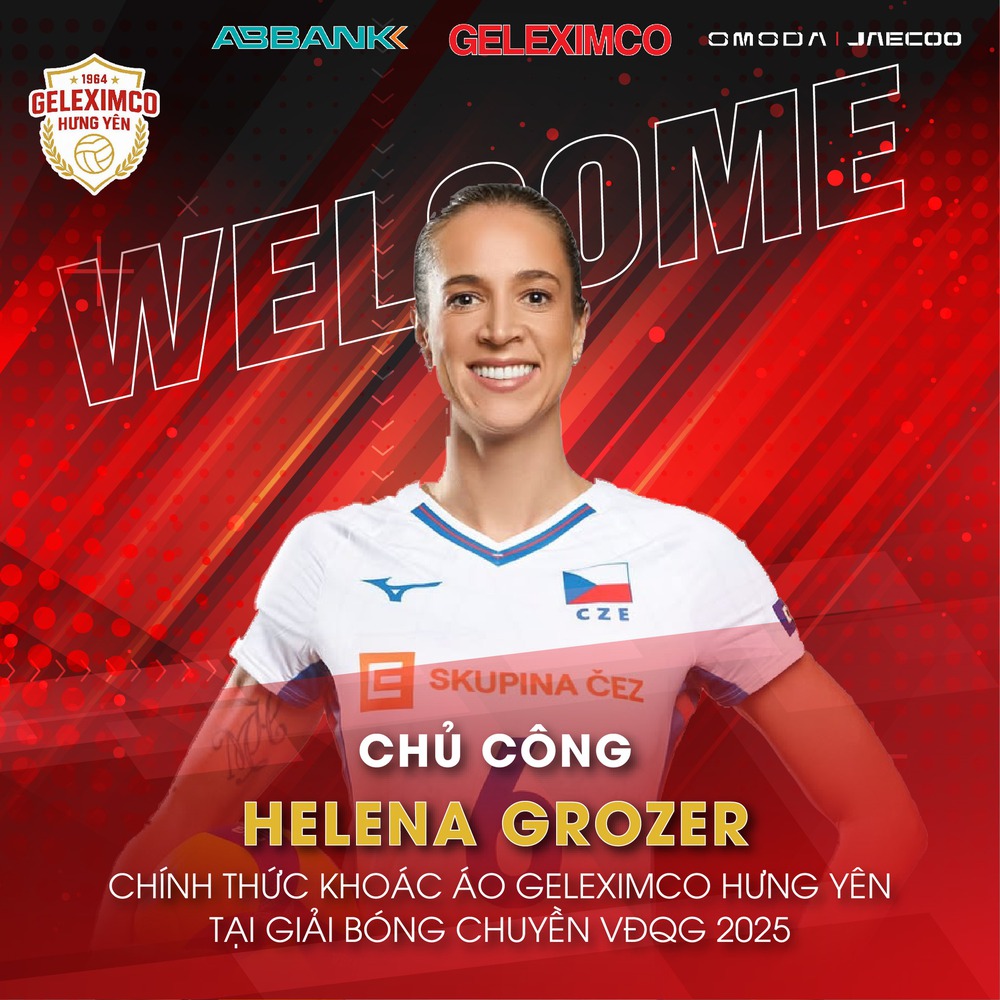 Geleximco Hưng Yên chiêu mộ chủ công số 1 của tuyển CH Czech Helena Grozer