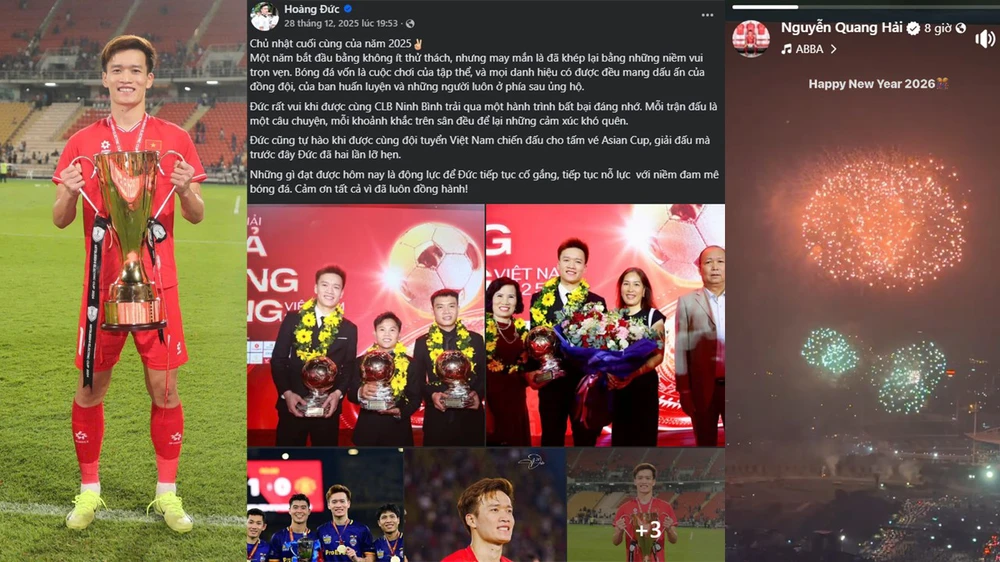 Các ngôi sao bóng đá Việt Nam đón năm mới thế nào? - Ảnh 4.