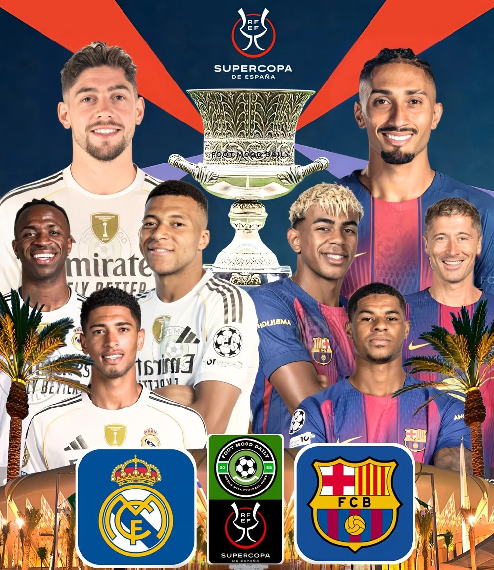 Link xem trực tiếp bóng đá Real Madrid vs Barcelona 02h00 hôm nay, Siêu cúp Tây Ban Nha - Ảnh 1. Link xem trực tiếp bóng đá Real Madrid vs Barcelona 02h00 hôm nay, Siêu cúp Tây Ban Nha - Ảnh 1.