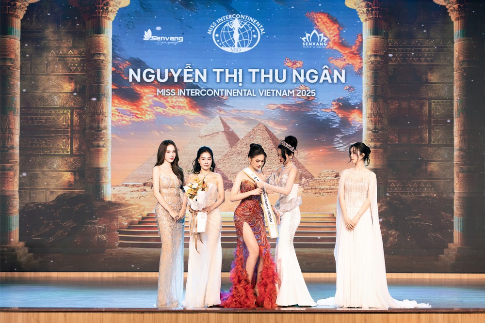 Á hậu Thu Ngân nhận sash Miss Intercontinental Vietnam 2025 - Ảnh 2.