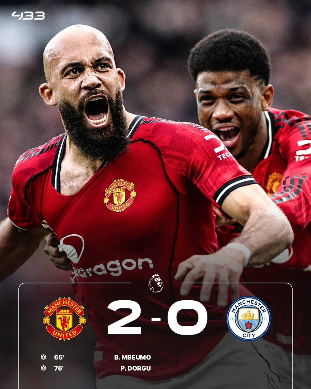 Bị từ chối 3 bàn thắng, MU của HLV Carrick vẫn thắng Man City 2-0 khi Haaland bị vô hiệu hóa - Ảnh 1.