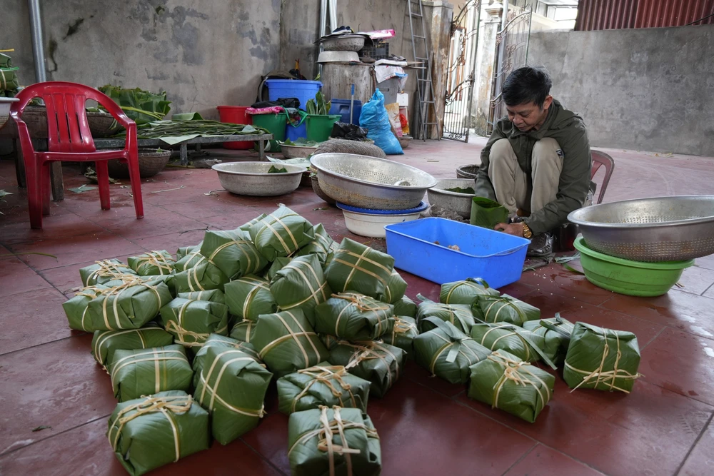 Hải Phòng: Tết về sớm ở làng bánh chưng Thủy Đường - Ảnh 4.