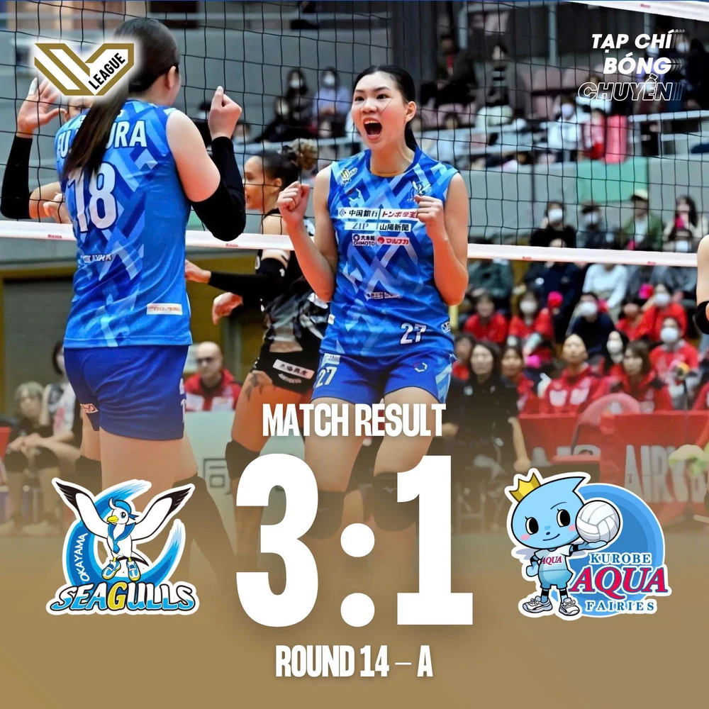 Phụ công hàng đầu Việt Nam tỏa sáng, Okayama Seagulls chấm dứt mạch trận toàn thua - Ảnh 1. Phụ công hàng đầu Việt Nam tỏa sáng, Okayama Seagulls chấm dứt mạch trận toàn thua - Ảnh 1.