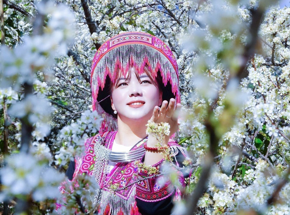 Lào Cai: Hoa mận trắng tinh khôi hút khách ở vùng cao Púng Luông - Ảnh 3.