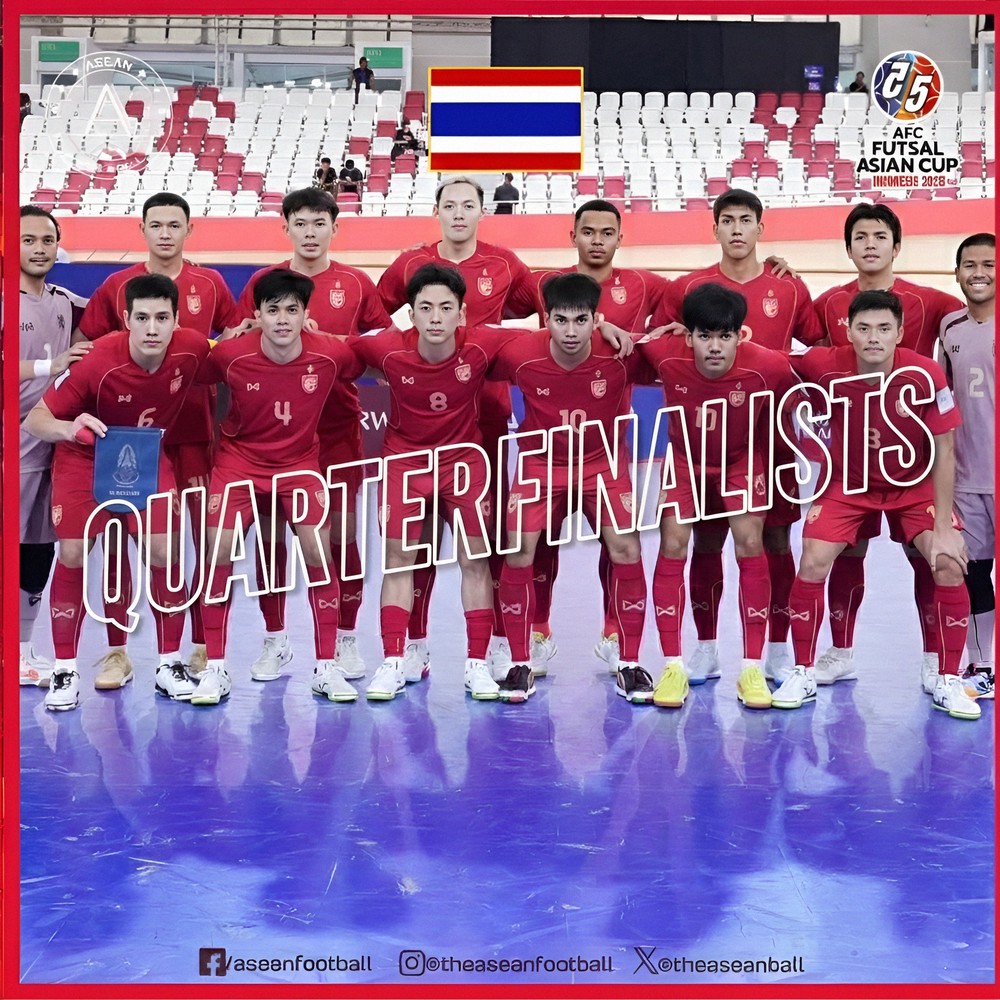 Tuyển futsal Thái Lan giành vé vào tứ kết giải Châu Á sau khi thắng Kuwait 6-1