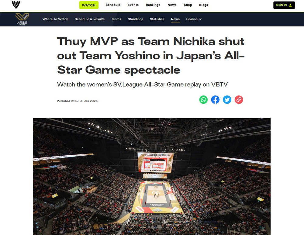 Tỏa sáng giữa dàn sao ở Nhật Bản, Trần Thị Thanh Thúy được trang bóng chuyền thế giới khen ngợi - Ảnh 1.