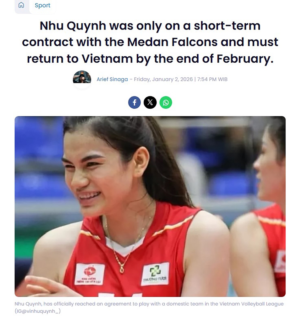 Tin nóng thể thao sáng 5/1: Báo nước ngoài nói thẳng về hợp đồng xuất ngoại của sao bóng chuyền Việt Nam - Ảnh 1.