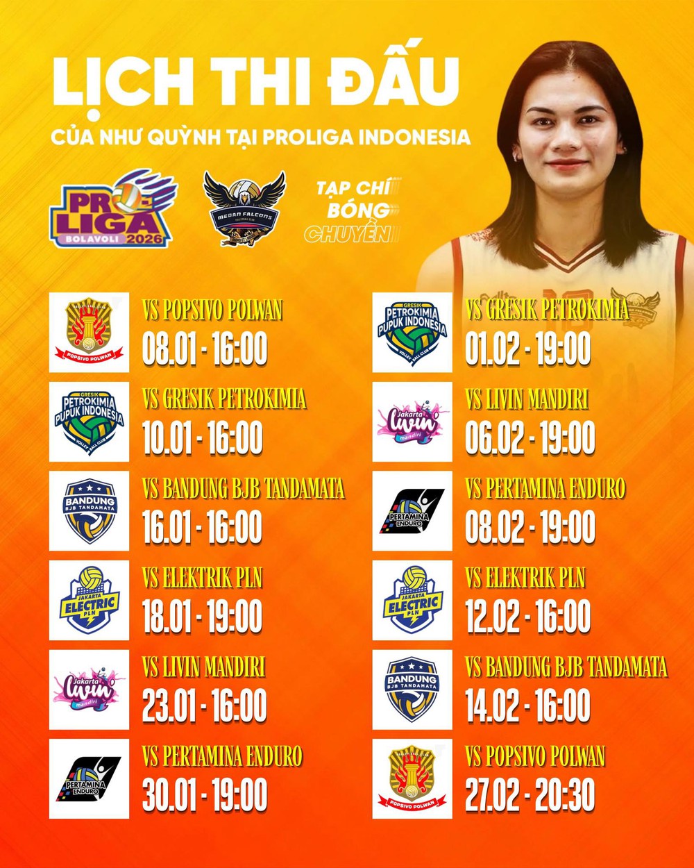 Vi Thị Như Quỳnh ghi hơn 10 điểm ở trận ra mắt, Medan Falcons vẫn thất thủ trước đại gia Indonesia - Ảnh 3. Vi Thị Như Quỳnh ghi hơn 10 điểm ở trận ra mắt, Medan Falcons vẫn thất thủ trước đại gia Indonesia - Ảnh 3.