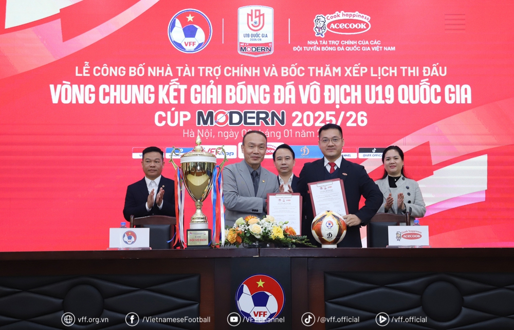 Công bố nhà tài trợ chính và bốc thăm xếp lịch thi đấu VCK giải VĐ U19 QG – Cúp Modern 2025/26 - Ảnh 2.