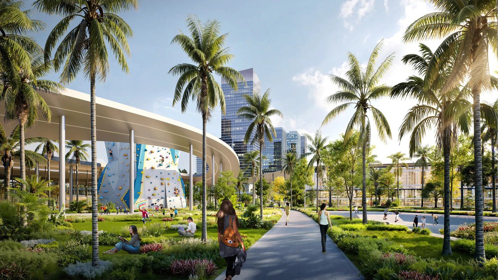 Công viên nằm trong khu phức hợp - Ảnh: Populous/Dezeen
