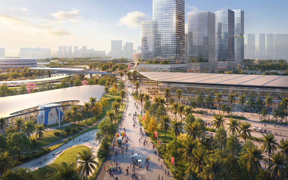 Một góc Khu liên hợp thể dục thể thao quốc gia Rạch Chiếc - Ảnh: Populous/Dezeen