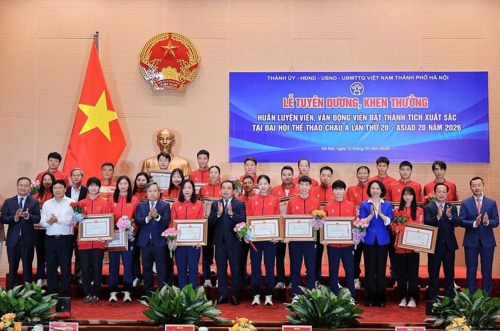 Hà Nội tuyên dương, khen thưởng HLV, VĐV đạt thành tích xuất sắc tại ASIAD 2026 - Ảnh 1.