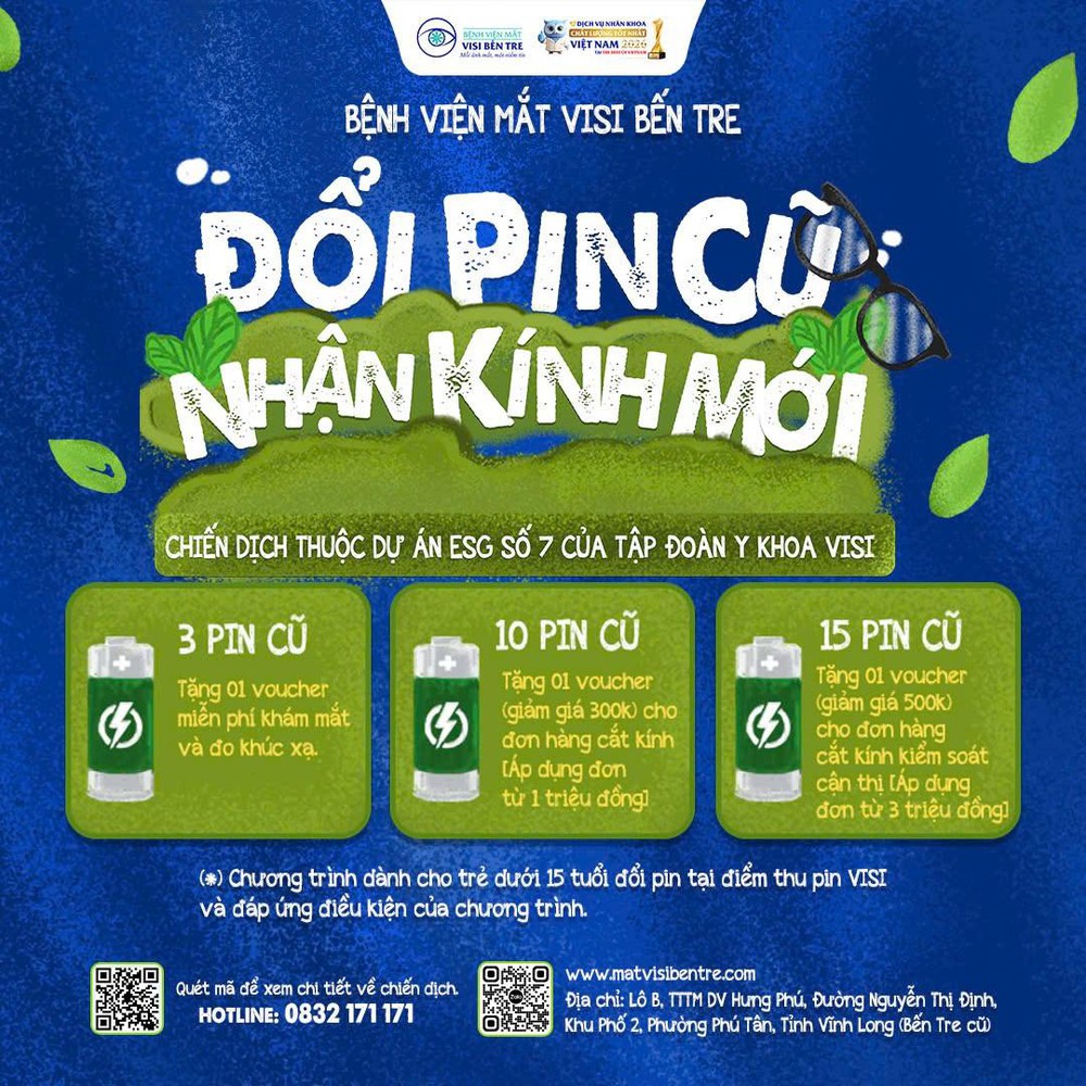 Hệ thống Bệnh viện Mắt VISI triển khai chiến dịch "Đổi pin cũ, nhận kính mới" lần thứ II - Ảnh 1.