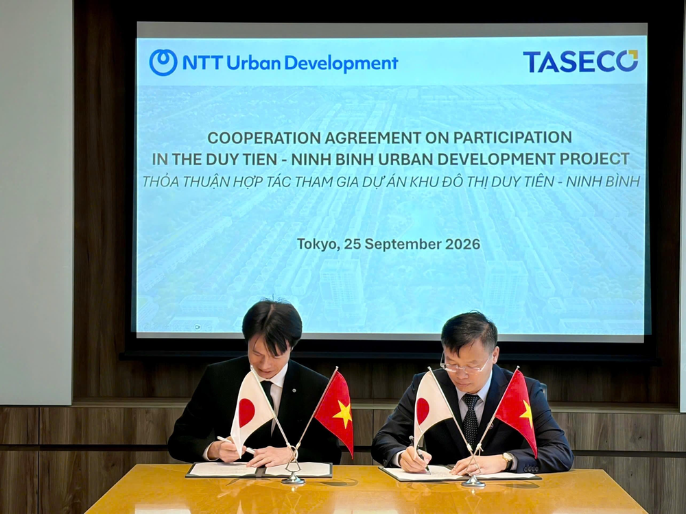 Taseco Land và NTT Urban Development ký kết hợp tác phát triển tại Khu đô thị Duy Tiên (Ninh Bình) - Ảnh 2. Taseco Land và NTT Urban Development ký kết hợp tác phát triển tại Khu đô thị Duy Tiên (Ninh Bình) - Ảnh 2.