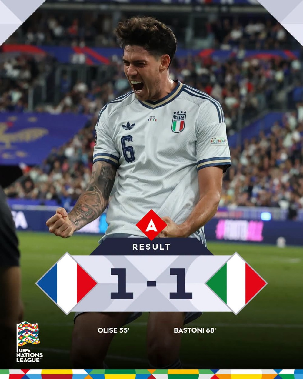 Nations League: ĐT Italy khiến ĐT Pháp của Zidane dứt mạch toàn thắng; De Bruyne ghi bàn thứ 200 - Ảnh 1. Nations League: ĐT Italy khiến ĐT Pháp của Zidane dứt mạch toàn thắng; De Bruyne ghi bàn thứ 200 - Ảnh 1.