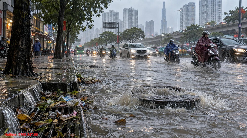 Mưa lớn gây ngập đô thị: Người dân cần làm gì để hạn chế tắc nghẽn hệ thống thoát nước? - Ảnh 1. Mưa lớn gây ngập đô thị: Người dân cần làm gì để hạn chế tắc nghẽn hệ thống thoát nước? - Ảnh 1.