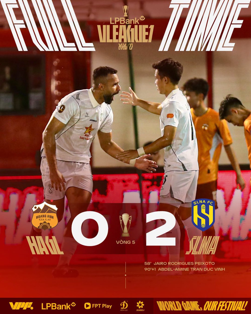 Cầu thủ Việt kiều Trần Đức Vinh ghi bàn, SLNA dẫn đầu V-League sau khi thắng HAGL - Ảnh 1. Cầu thủ Việt kiều Trần Đức Vinh ghi bàn, SLNA dẫn đầu V-League sau khi thắng HAGL - Ảnh 1.