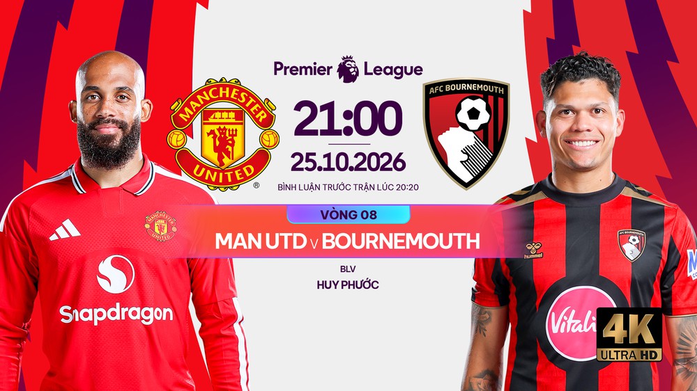 Trực Tiếp Bóng Đá Mu Vs Bournemouth 21H00 Hôm Nay, Ngoại Hạng Anh Vòng 8 - Ảnh 2.