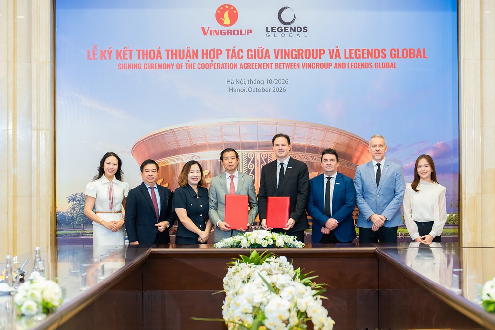 Vingroup và Legends Global công bố quan hệ đối tác chiến lược về sân vận động ViFast - Trống đồng - Ảnh 1.