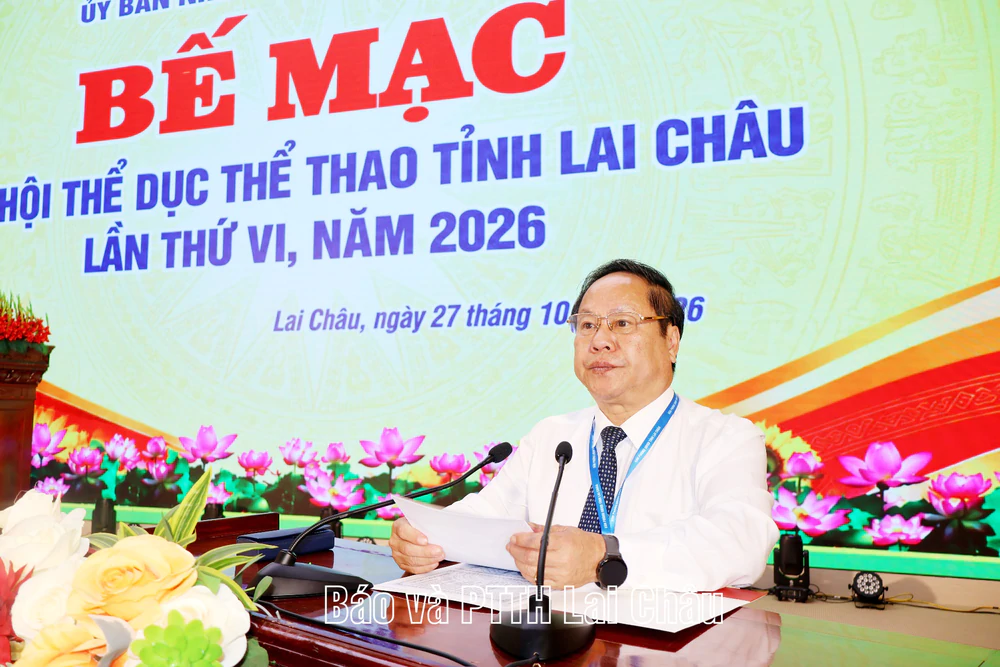 Đại hội TDTT tỉnh Lai Châu 2026: Hơn 1.000 VĐV tranh tài, 98 bộ huy chương được trao - Ảnh 1. Đại hội TDTT tỉnh Lai Châu 2026: Hơn 1.000 VĐV tranh tài, 98 bộ huy chương được trao - Ảnh 1.