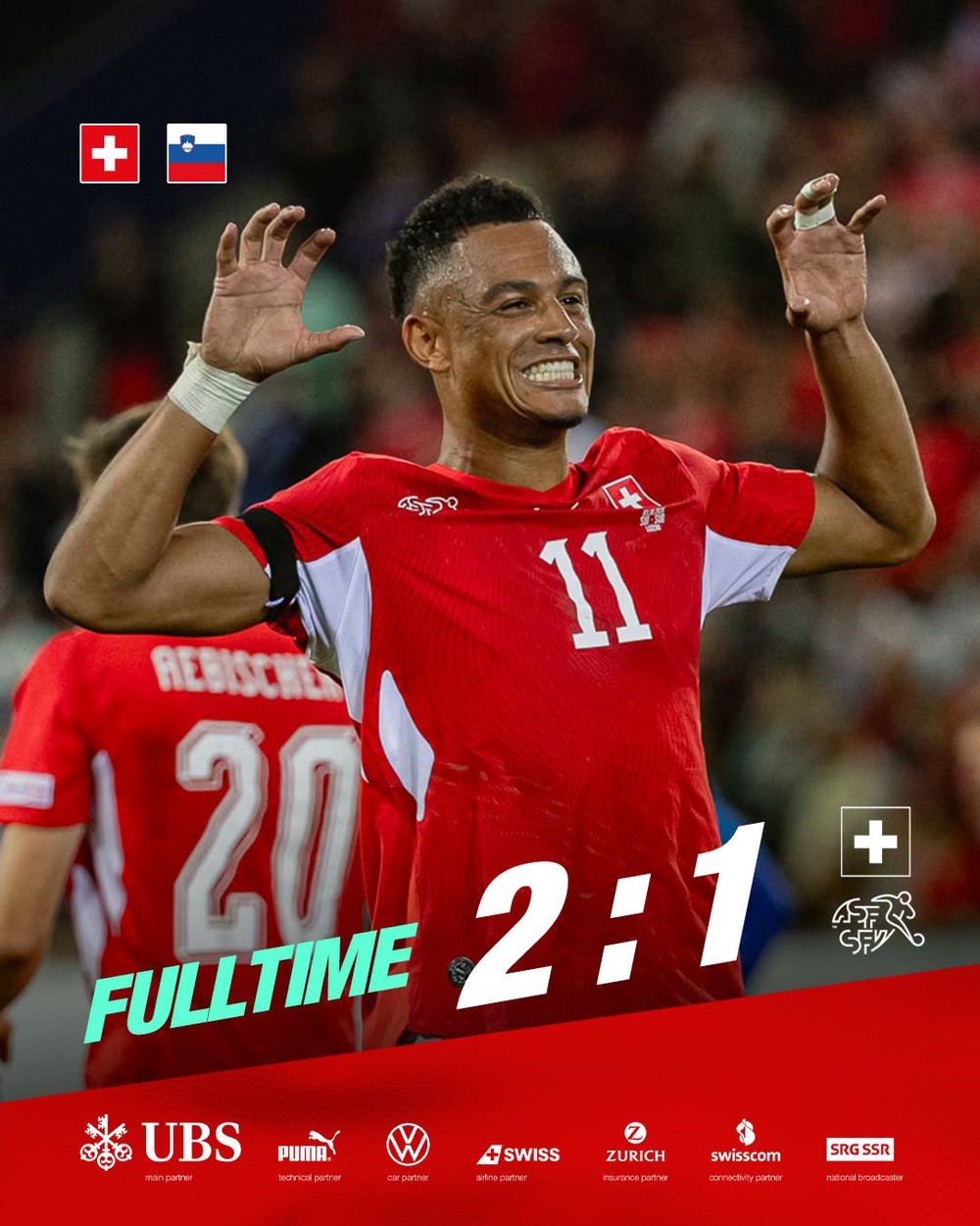Thụy Sĩ thắng Slovenia 2-1 ở Nations League. Ảnh: ĐT Thụy Sĩ Thụy Sĩ thắng Slovenia 2-1 ở Nations League. Ảnh: ĐT Thụy Sĩ