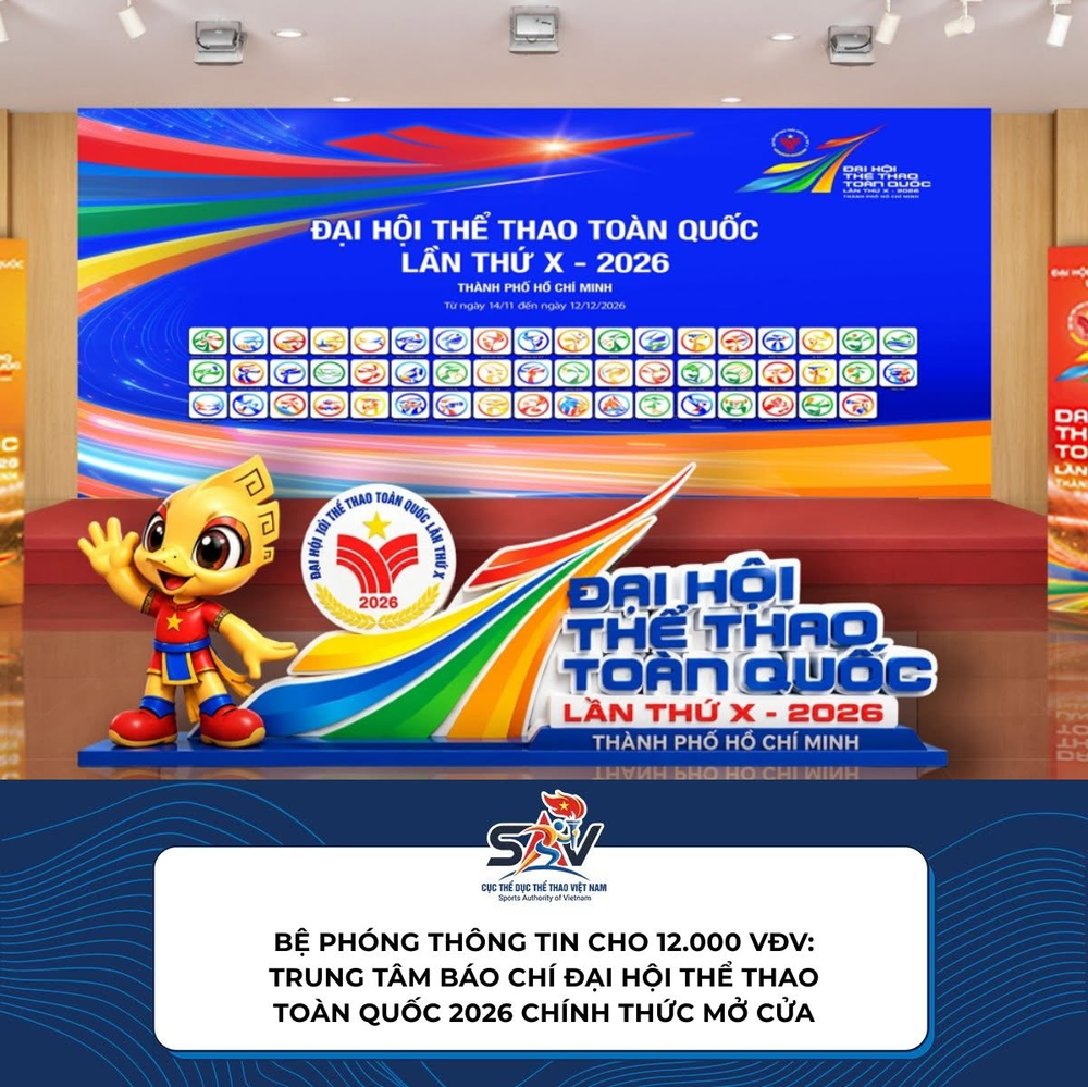 Trung tâm Báo chí Đại hội Thể thao toàn quốc lần thứ X năm 2026 sẵn sàng vận hành tại TP.HCM - Ảnh 1.