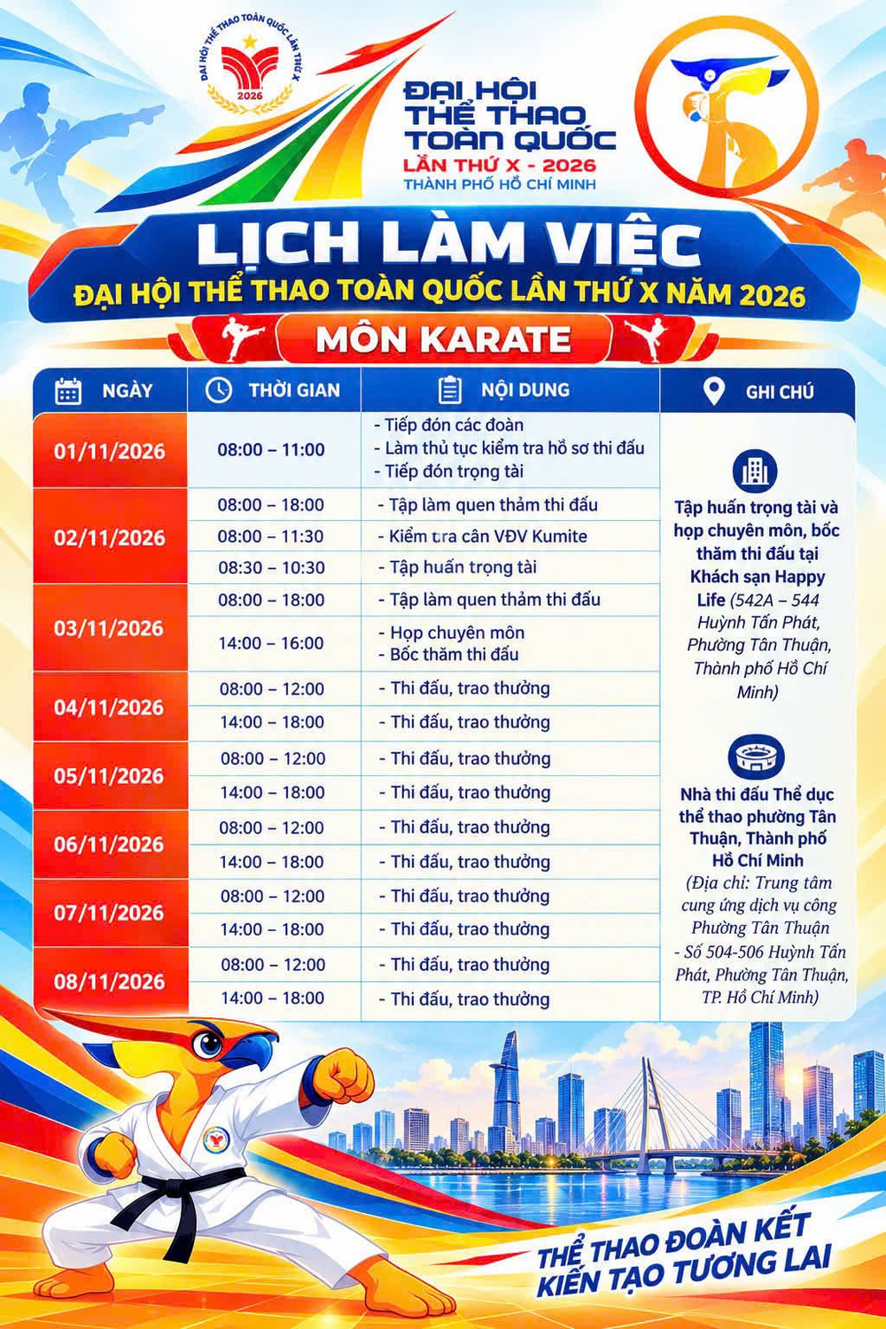 Dàn tuyển thủ ASIAD hội tụ, Karate Đại hội Thể thao toàn quốc 2026 chờ những cuộc so tài đỉnh cao - Ảnh 3. Dàn tuyển thủ ASIAD hội tụ, Karate Đại hội Thể thao toàn quốc 2026 chờ những cuộc so tài đỉnh cao - Ảnh 3.