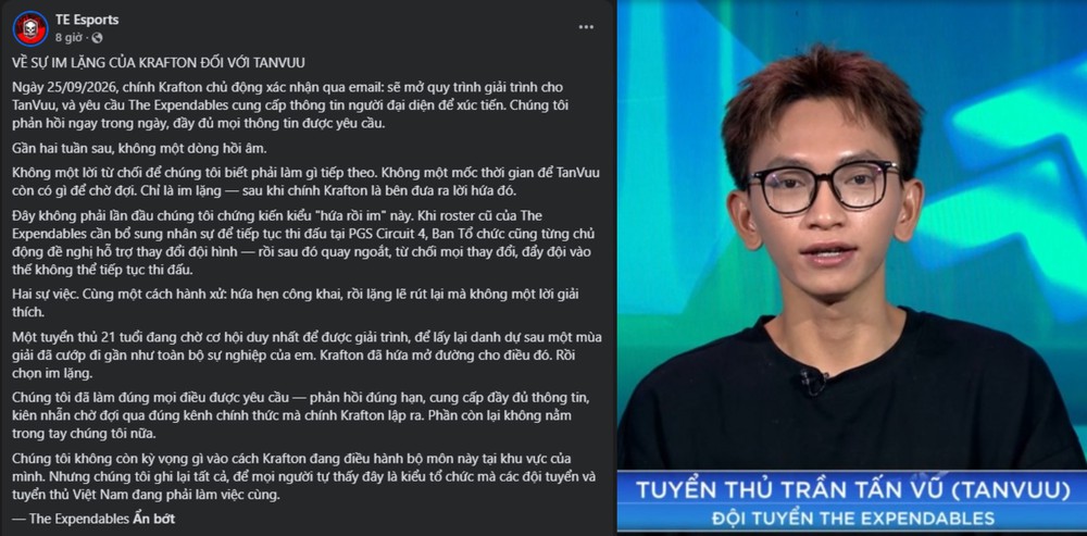 Tin nóng thể thao sáng 9/10: Đội chủ quản của game thủ Việt Nam tiết lộ về việc kháng cáo với Krafton - Ảnh 1. Tin nóng thể thao sáng 9/10: Đội chủ quản của game thủ Việt Nam tiết lộ về việc kháng cáo với Krafton - Ảnh 1.