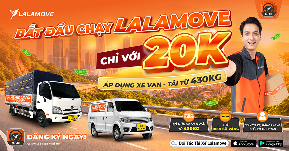 Lalamove giảm 80% phí ký quỹ, hỗ trợ tài xế gia tăng thu nhập mùa cao điểm - Ảnh 1. Lalamove giảm 80% phí ký quỹ, hỗ trợ tài xế gia tăng thu nhập mùa cao điểm - Ảnh 1.