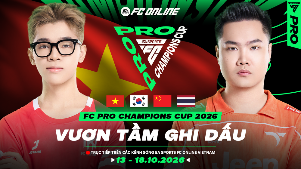 FC Pro Champions Cup 2026: Hai đại diện Việt Nam sẵn sàng vươn tầm, ghi dấu trên đấu trường Quốc tế - Ảnh 1. FC Pro Champions Cup 2026: Hai đại diện Việt Nam sẵn sàng vươn tầm, ghi dấu trên đấu trường Quốc tế - Ảnh 1.