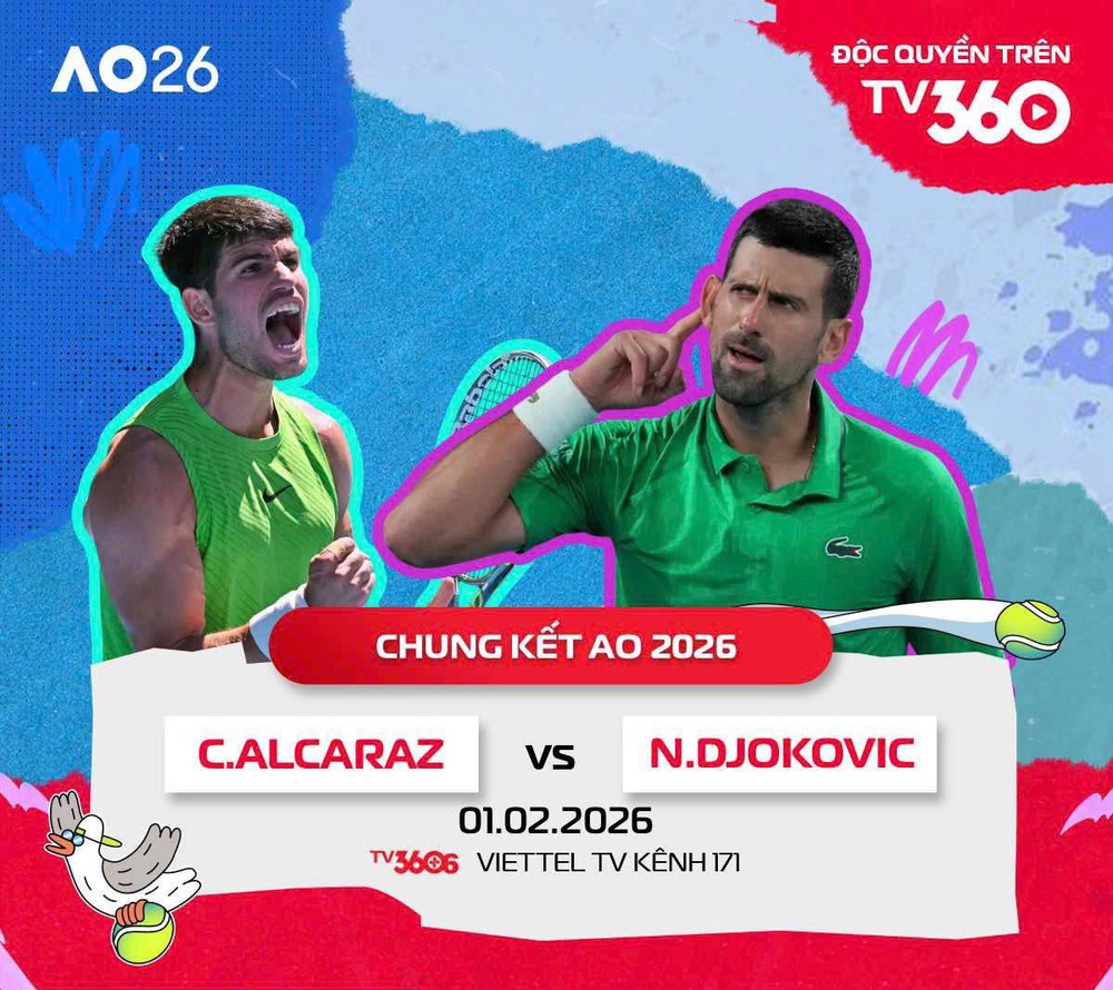 Link xem trực tiếp Alcaraz vs Djokovic 15h30 hôm nay, chung kết đơn nam Australian Open 2026 - Ảnh 2.